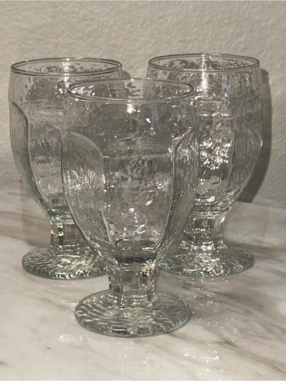 Libbey Glass co Chivery Water Goblets  Set Of 3